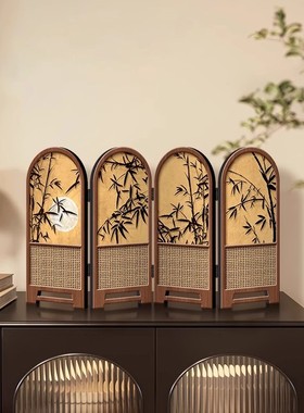 小屏风摆件中古风竹子新款摆台