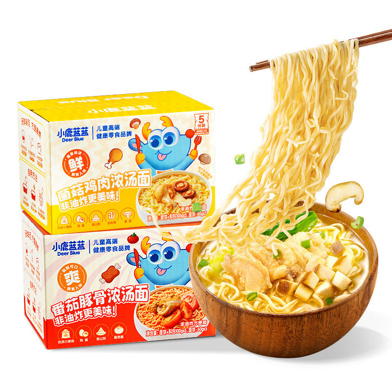 小鹿蓝蓝儿童方便面营养谷物浓汤面条健康速食早餐送宝宝辅食谱