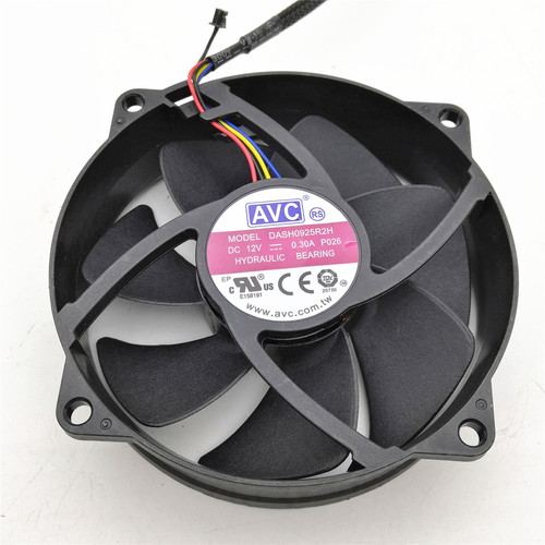 全新 AVC DASH0925R2H 9CM 9025 12V 0.30A 4线CPU 圆形 散热风扇