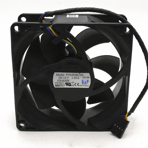 原装 Foxconn PVA092K12N -P02-BB 9038 9CM 12V 4线调速散热风扇