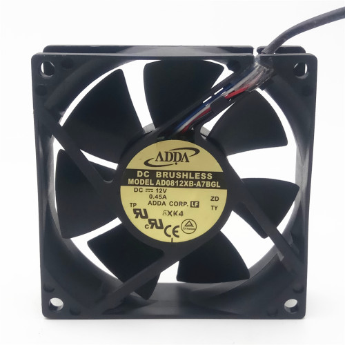 原装 ADDA AD0812XB-A7BGL 12V 0.45A 8025 4线PWM 电源散热风扇