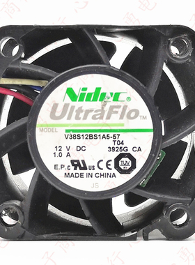 日本NIDEC 4028 12V 1A V38S12BS1A5-57 4CM 服务器 电源散热风扇
