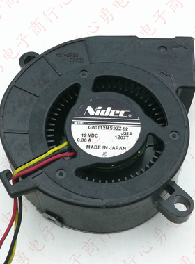 原装 Nidec G60T12MS2ZZ-52J314 6025 12V 0.30A 6CM 投影机 风扇