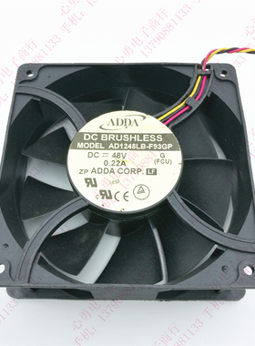 原装 ADDA AD1248LB-F93GP 48V 0.22A 12038 3线 交换机散热风扇