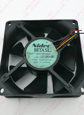 原装 NIDEC D08A-12PM 03H1 12V 0.08A 8CM 8025 3线静音散热风扇