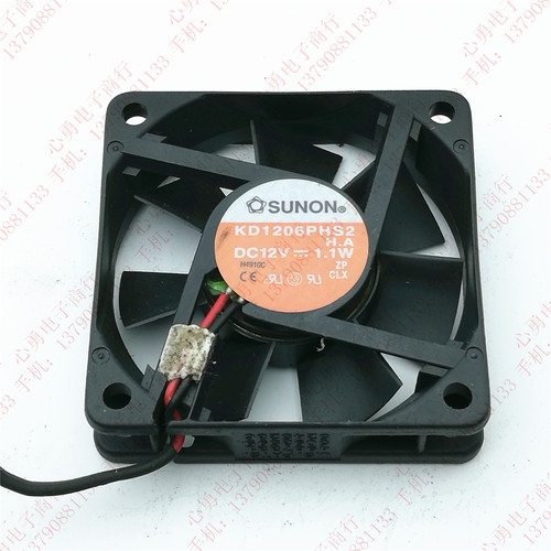 原装 SUNON KD1206PHS2 12V 1.1W 6CM 6015 静音设备电源散热风扇