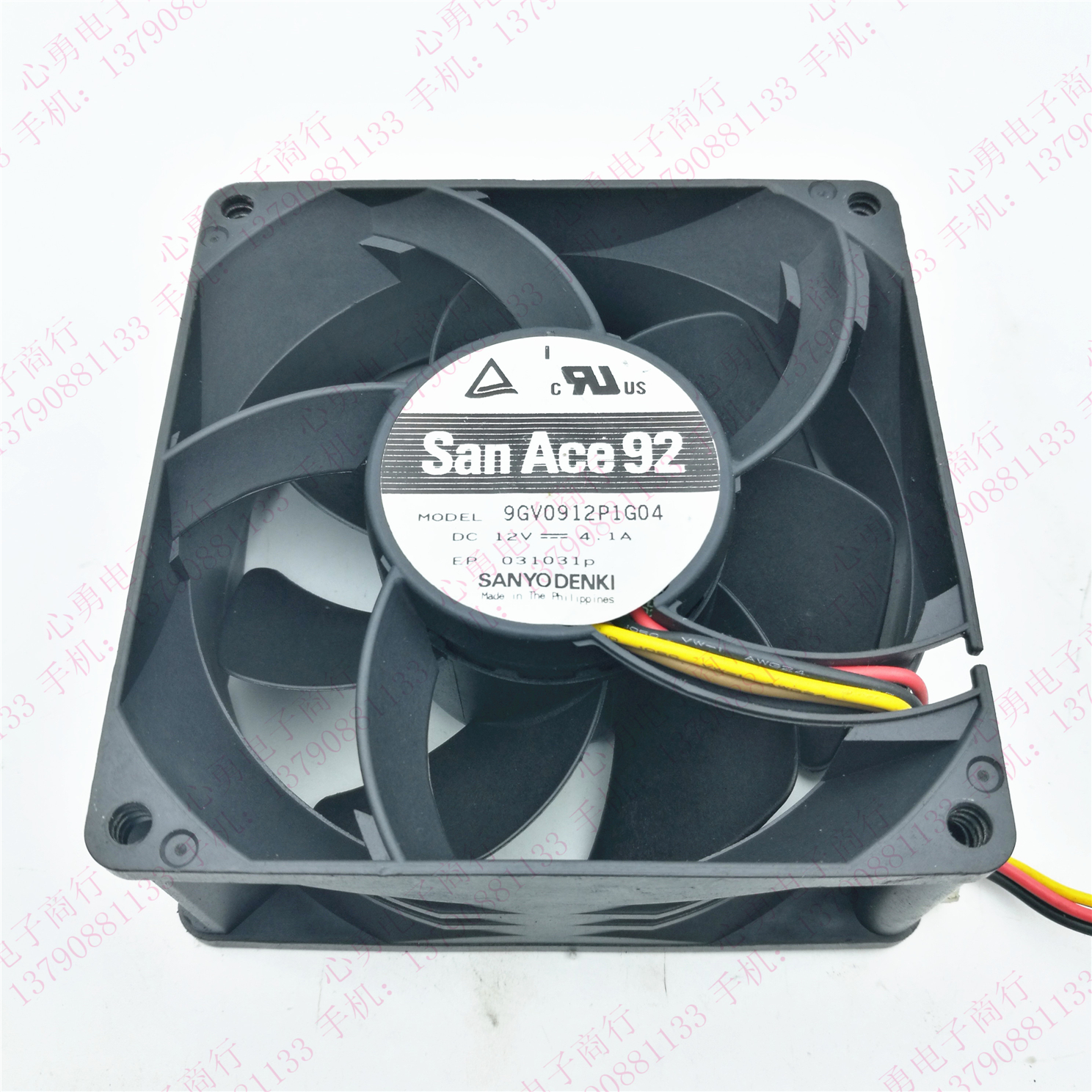 原装三洋 9GV0912P1G04 9038 12V 4.1A 9CM暴力 增压 4线散热风扇