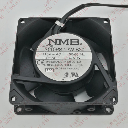 原装 NMB-MAT 3110PS-12W-B30 AC115V 6/5W 8025 金属框散热风扇