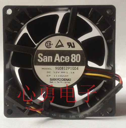 原装Sanyo/三洋散热风扇9G0812P1G04 12V 1.1A 8038 4线PWM温控