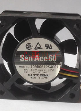 原装正品Sanyo/三洋散热风扇109R0612S4D01 DC12V 0.17A 6025