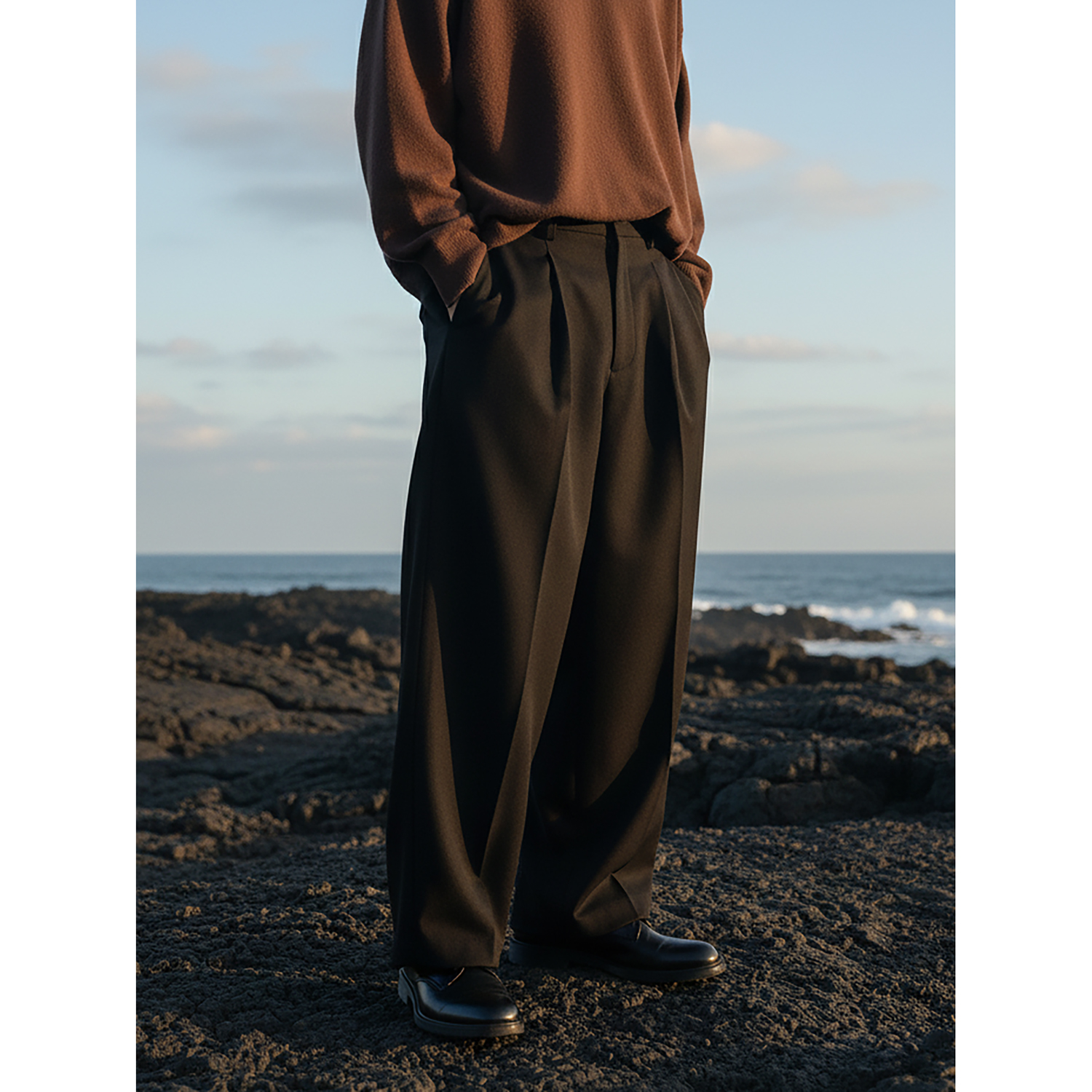 美式复古直筒西裤男款