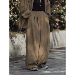 宽松百搭直筒裤 AboutPlanB日系复古潮流廓形西裤 简约垂感休闲裤