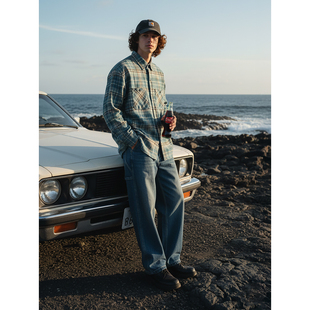 男秋冬潮牌休闲百搭宽松情侣衬衣 衬衫 AboutPlanB美式 复古格子长袖