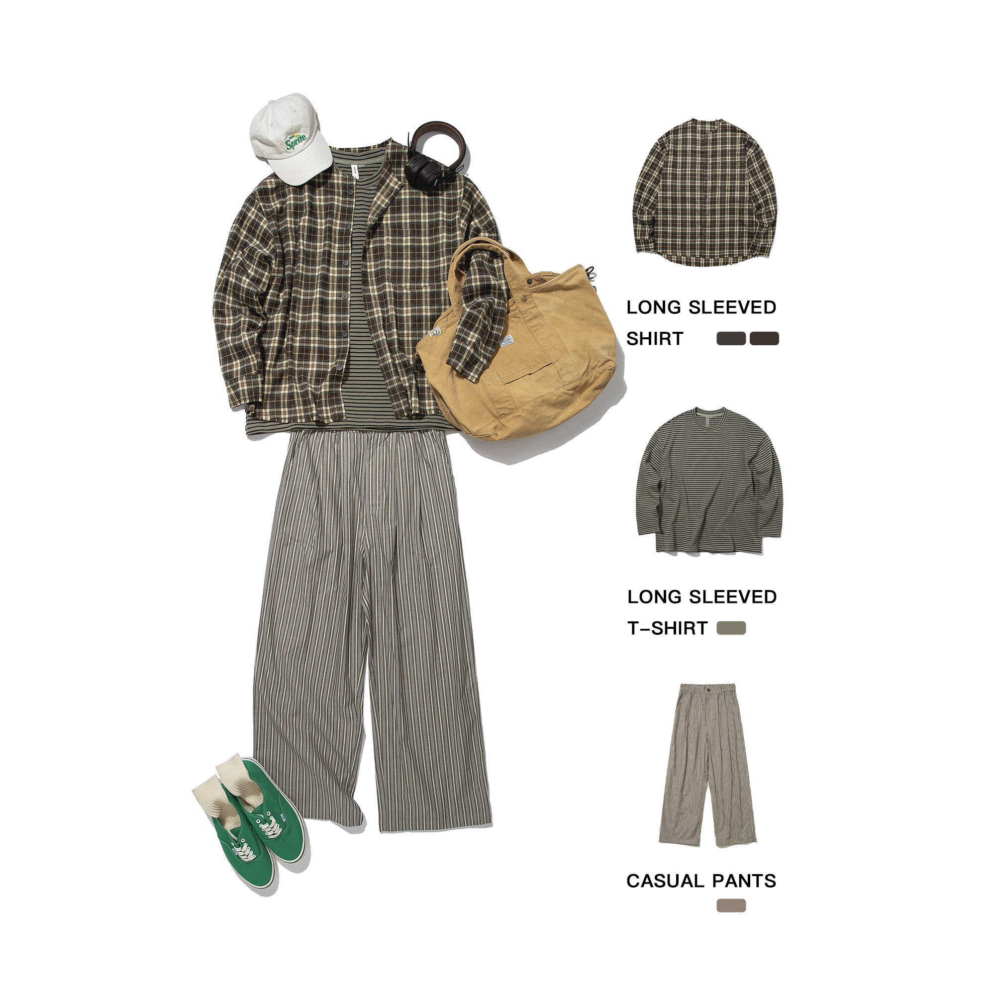 AboutPlanB美式复古条纹长袖衬衫