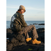 AboutPlanB美式 宽松羊羔毛加厚刺绣棉衣外套 复古皮衣夹克棉服男款