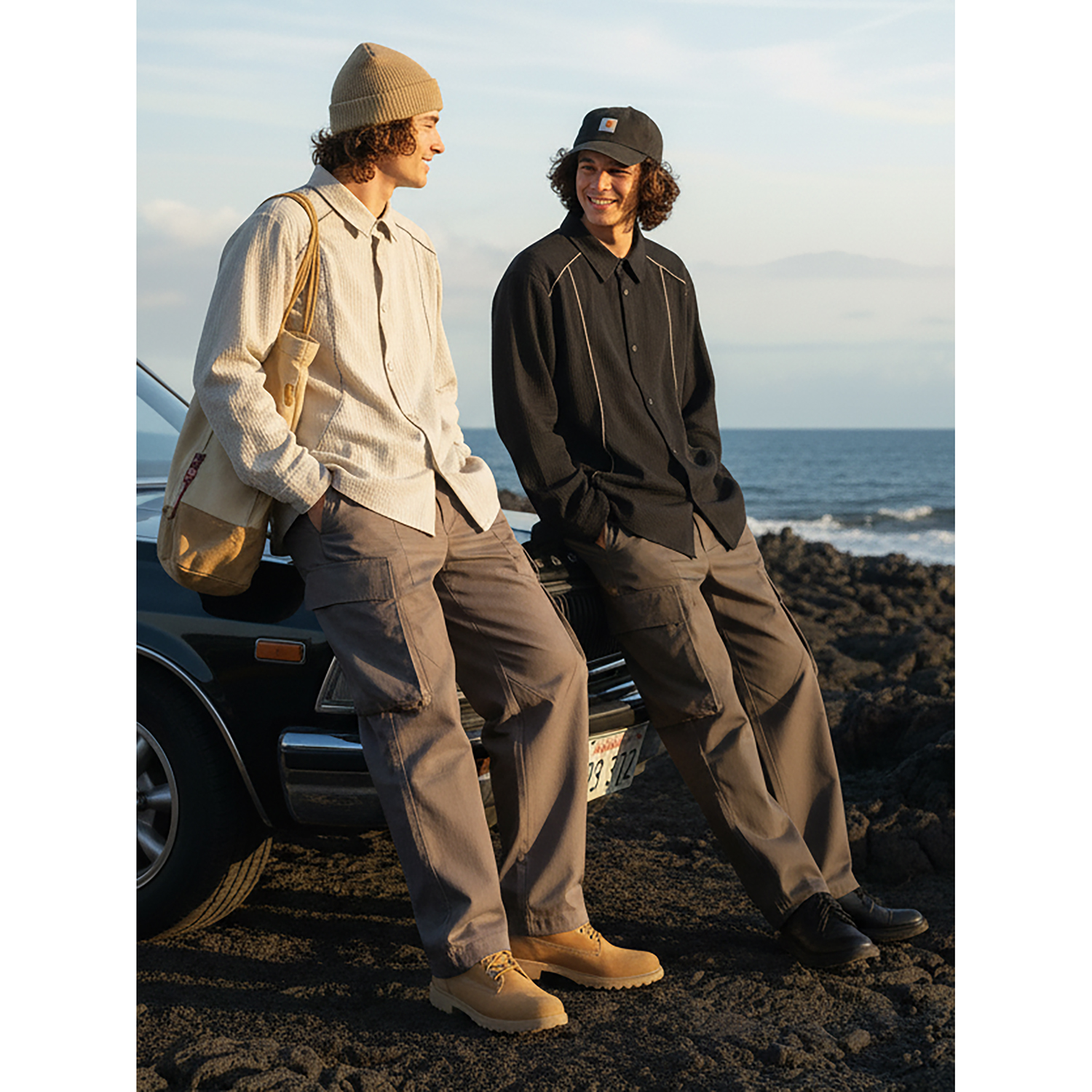 美式复古长袖衬衫男款