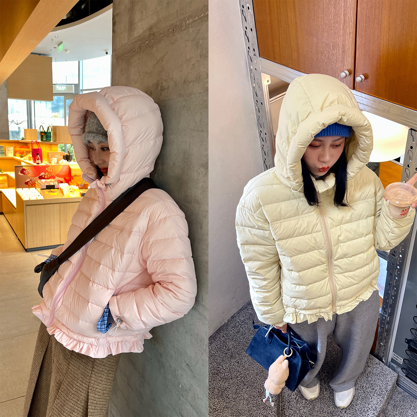 heidy海蒂双色羽绒服90白鹅绒