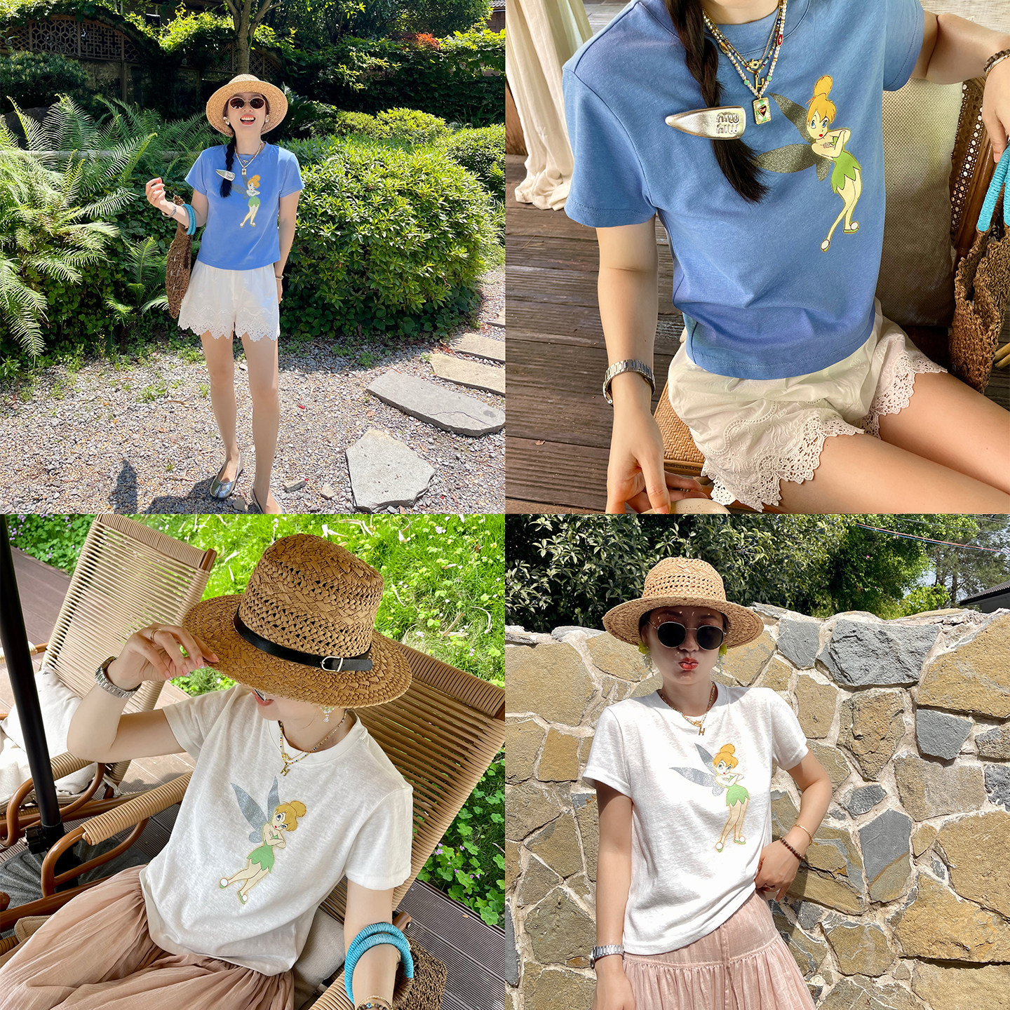 HEIDY海蒂夏季双色印花短袖T恤图片