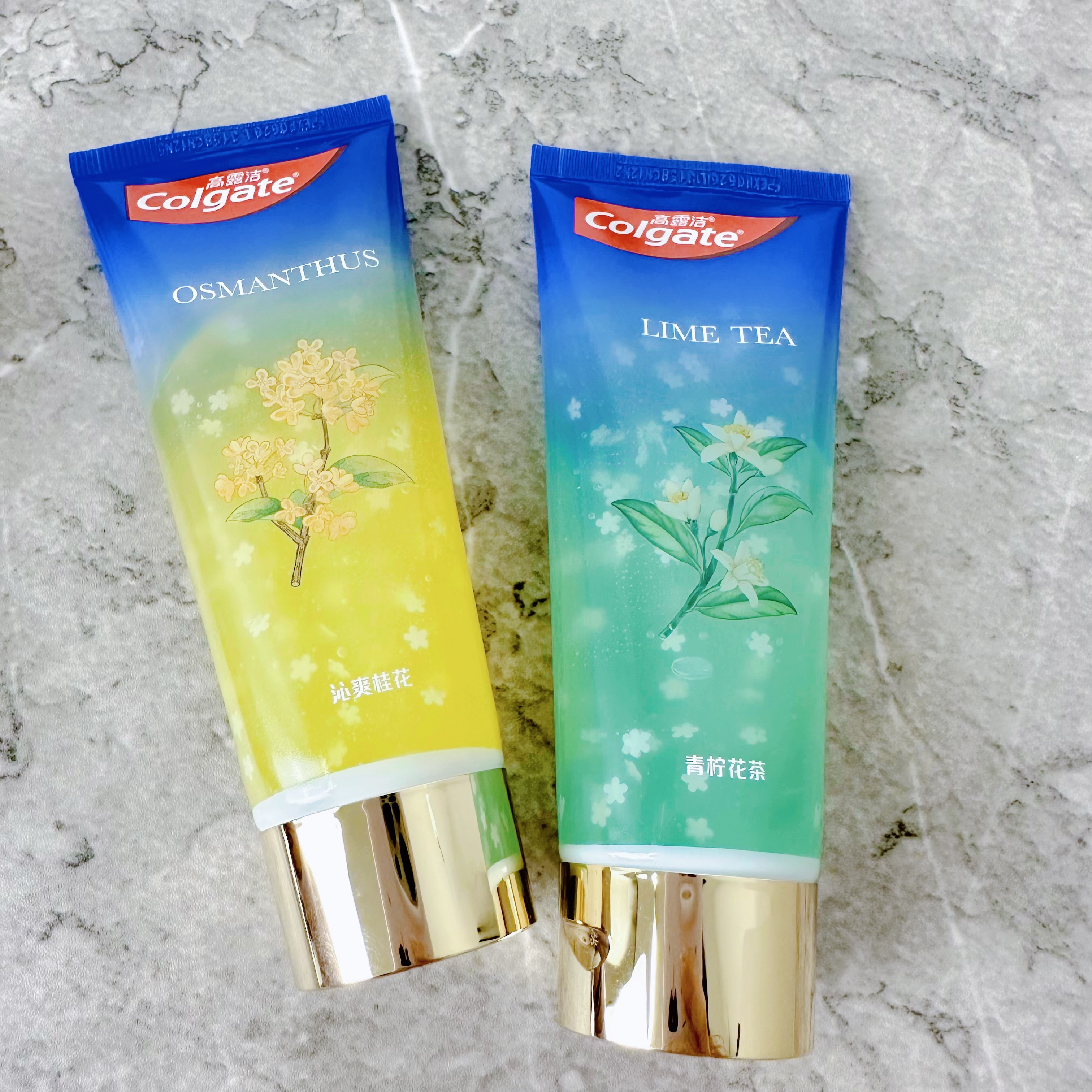 桂花味牙膏！高露洁冰爽沁爽桂花青柠花茶 含氟清新口气95g