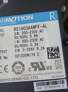 190-RS1A03AAWFF-AL 二手三洋驱动器