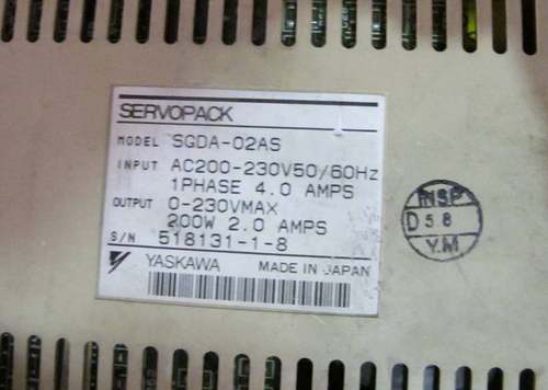 190-SGDA-02AS 二手安川驱动器