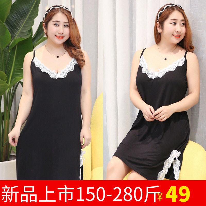 加肥加大码女装2019夏新款胖MM250斤宽松显瘦性感吊带连衣裙|ruв категории Женская одежда, женской одежды - от Buy2taobao.com для оказания профессиональной услуги покупки агента Taobao