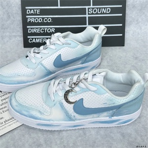 球鞋定制 Nike Court Borough Low 星月情书清新渐变低帮男女板鞋