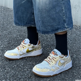 球鞋定制 Nike Full Force太阳神阿波罗烫金工艺休闲男女低帮板鞋