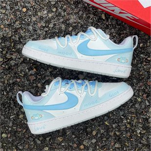 Court Borough Low 球鞋 板鞋 Nike 怪兽大学白蓝清新低帮女款 定制