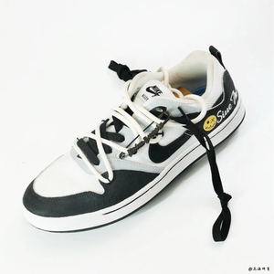 球鞋定制 Nike SB Alleyoop 黑白小丑解构金属风低帮黑白男女板鞋