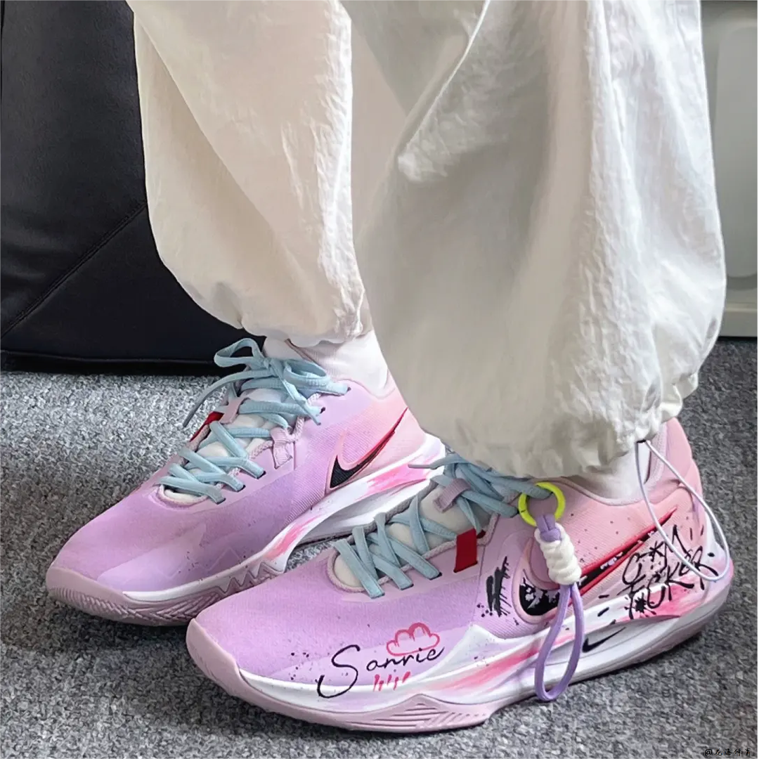 球鞋定制 Nike Precision 6 玫雾燃樱美式涂鸦男女实战低帮篮球鞋