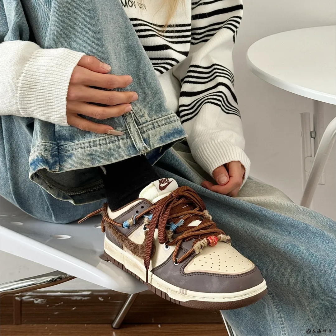 球鞋定制 Nike Dunk Low朽木别秋复古做旧美拉德米褐低帮男女板鞋,运动鞋new,板鞋,淘宝优惠券,粉丝福利购,淘宝优惠卷