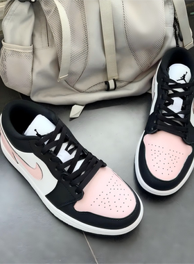 球鞋定制 Air Jordan 1 暴力粉甜妹少女风多巴胺复古男女低帮板鞋