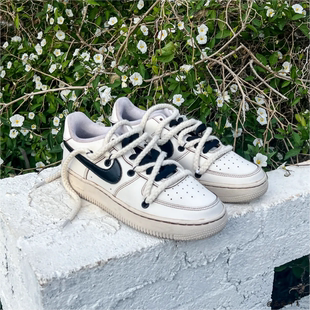 球鞋定制 Nike Air Force 1 解构咖啡染双鞋带低帮做旧风男女板鞋