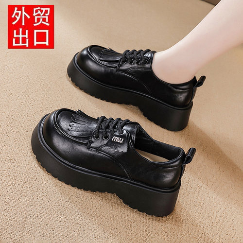 【秒杀】真皮小皮鞋女百搭厚底