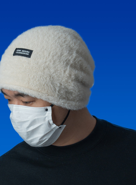 DABOE日系毛茸茸针织帽男女户外骑行冬季保暖百搭堆堆帽通勤冷帽