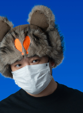 DABOE可爱毛绒米奇耳朵帽大头围男女秋冬保暖护耳帽子休闲雷锋帽