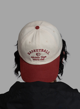 DABOE美式拼接软顶百搭男鸭舌帽遮阳脸小字母刺绣大头围女棒球帽