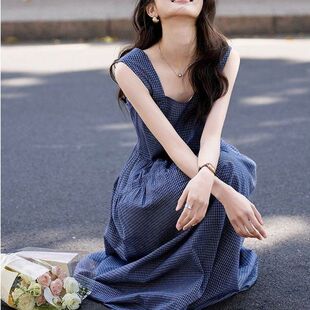 优纹无袖连衣裙中老年大码宽松显瘦夏装新款女式长裙