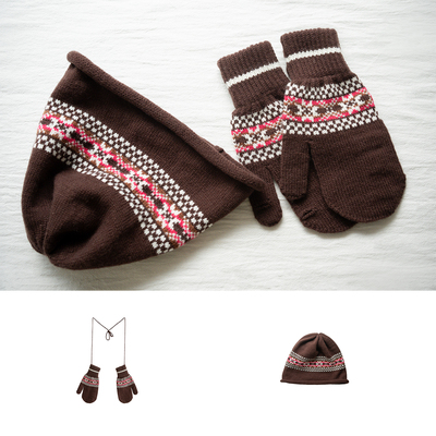 羊毛针织费尔岛帽子卷边冷帽古苔