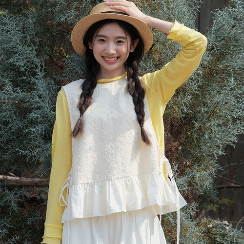 古苔五一出游马甲正反两穿背心女