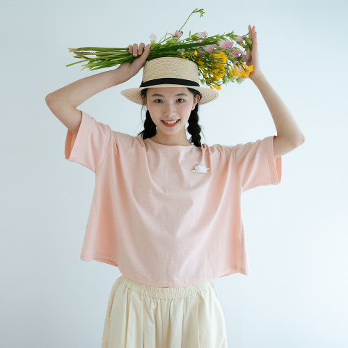 古苔短袖汗麻T恤才能镇住夏天女
