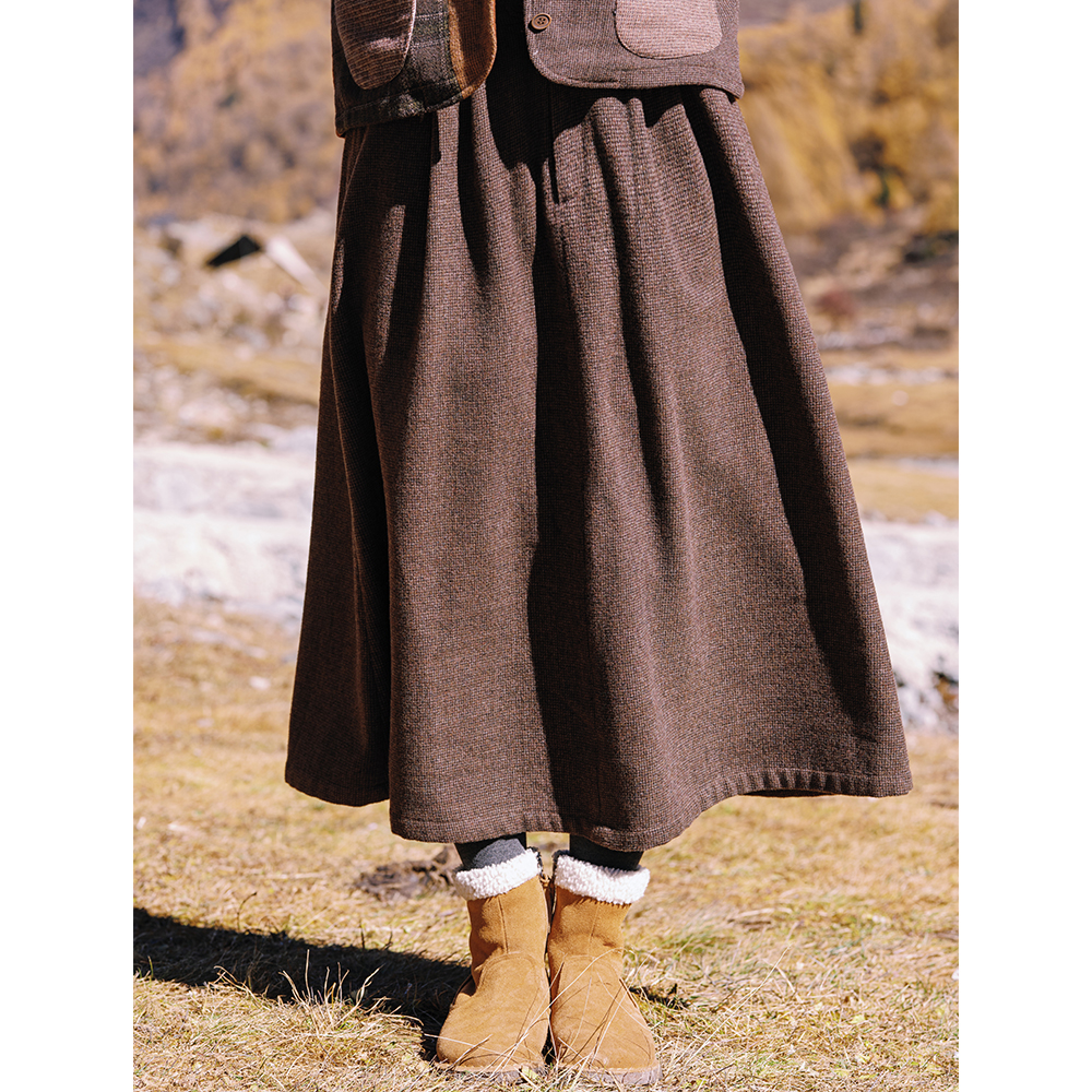 30羊毛秋冬简约基础半身裙古苔