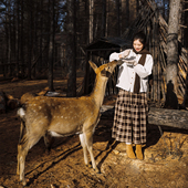 古苔 格子裙 秋冬焦糖板栗暖呼呼磨毛格纹hen保暖日系穿搭半身裙