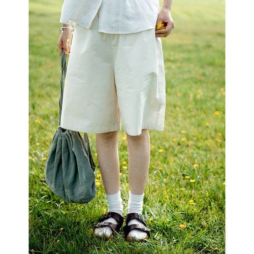 日系工装中裤古苔夏季实穿裤子女