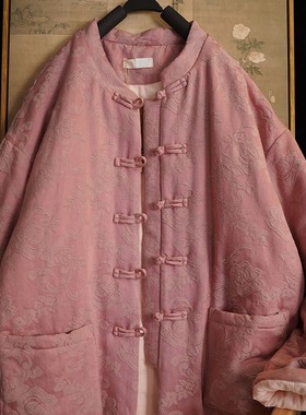 传统新疆棉花   国风盘扣冬季新款棉衣立领百搭宽松花棉袄201029