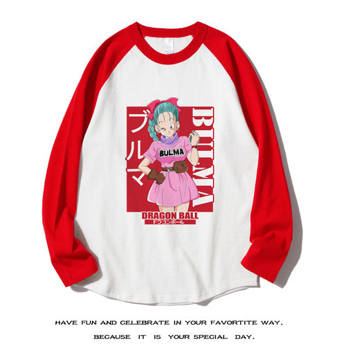 七龙珠雷达布尔玛天才少女动漫周边服饰原宿风春秋棉插肩长袖T恤