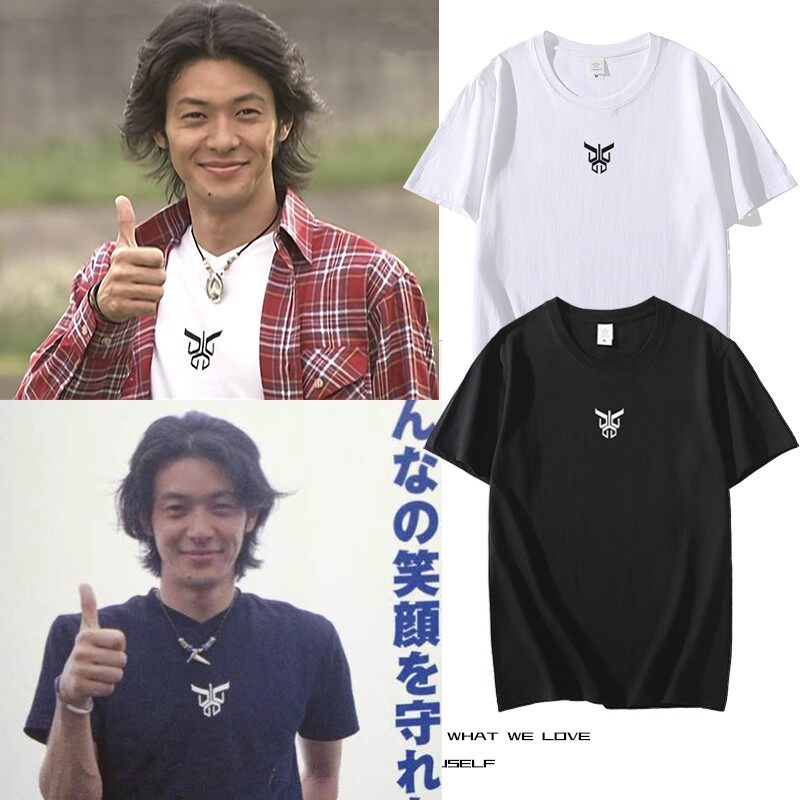 古迦Kuuga空我衣服蒙面骑士超人标志夏季重磅日系纯棉假面短袖T恤