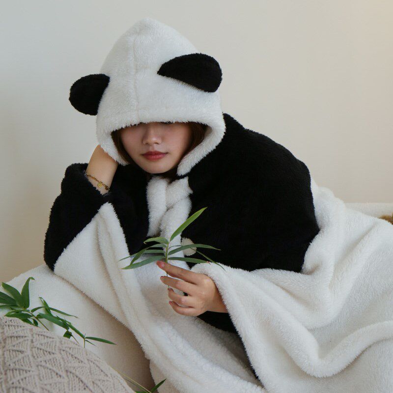 呼呼熊冬季办公室午睡披肩小毛毯  学生保暖午休毯 X懒人居家斗篷