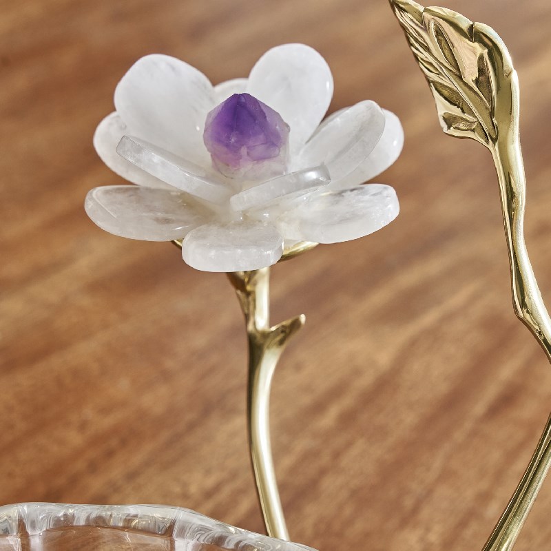 2024新款北欧轻奢玻璃水晶圆形C托盘茶几透明收纳盘简约高档装饰